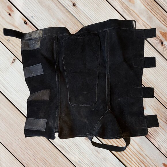 Equestrian Half Chaps Black Suede Tab Closure Womens Large - Picture 6 of 10